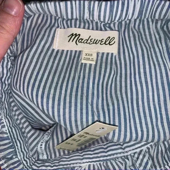 Madewell striped tie strap cami size XXS blue white - Picture 5 of 7